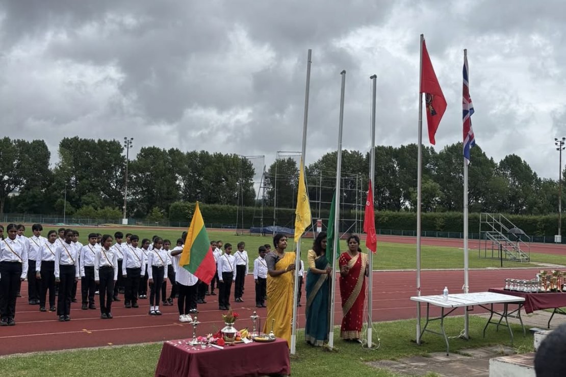 The Tamil sports day opening ceremony on the track